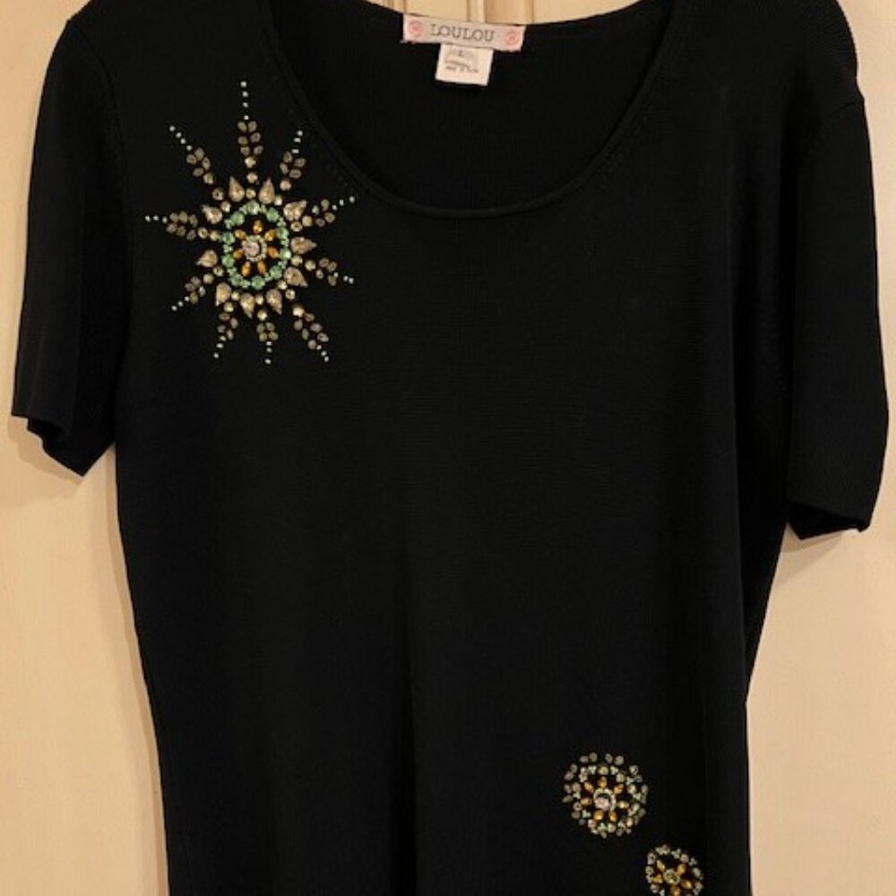 Lou Lou NWOT Beaded Knit Top